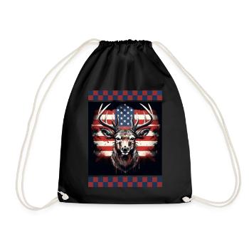 Tête de cerf Silhouette Woodland Digital Camo incrustation - Sac de sport léger - noir - Devant