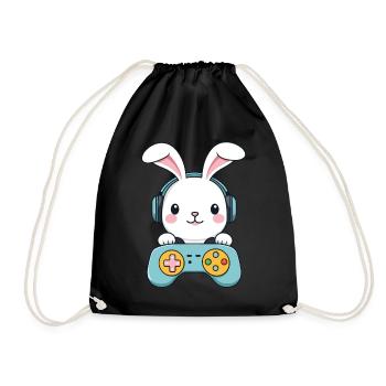 Easter Bunny Gamer Iconic Easter Gaming - Drawstring Bag - black - Front