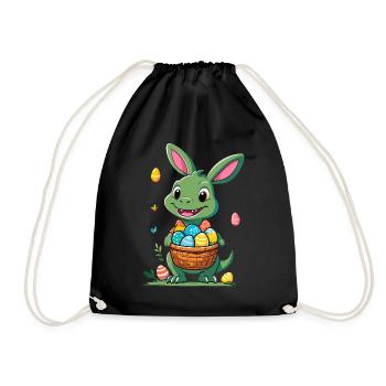 Iconic Easter Dinosaur Dinosaur Easter Bunny - Drawstring Bag - black - Front