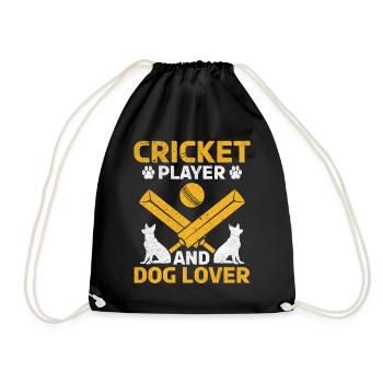 Cricket player and Dog lover - Dog Owner Cricketer - Turnbeutel - Schwarz - Vorne