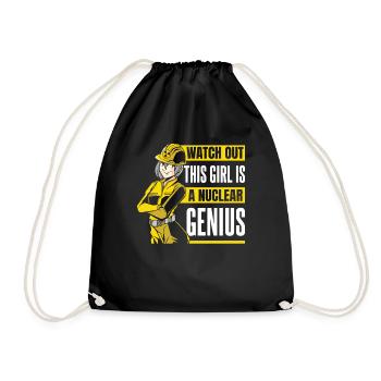 This Girl Is A Nuclear Genuis Energy Nuclear - Drawstring Bag - black - Front