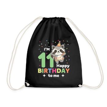 Raton laveur pour les 11 ans pour les enfants de onze ans - Sac de sport léger - noir - Devant