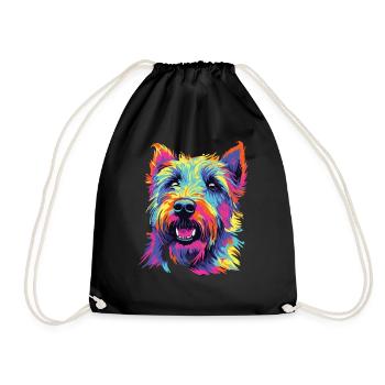 Aquarelle colorée irlandaise Glen d’Imaal - Sac de sport léger - noir - Devant