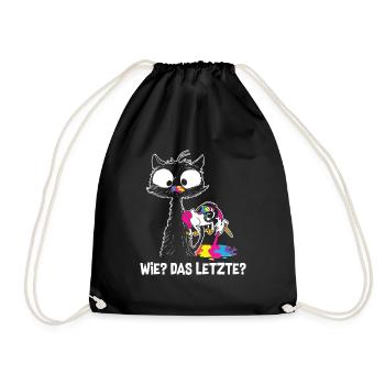 How The Last Cat Eats Unicorn Cats - Drawstring Bag - black - Front