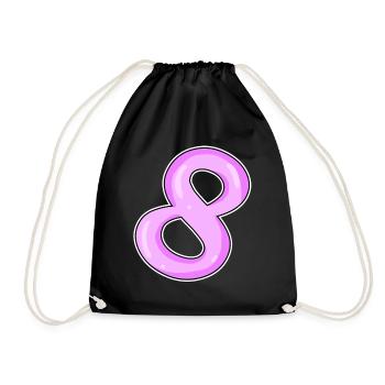 Number 8 Number Eight Motif Pink - Drawstring Bag - black - Front