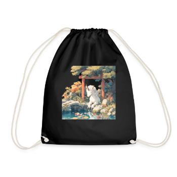 Licorne Kawaii Japonais - Sac de sport léger - noir - Devant