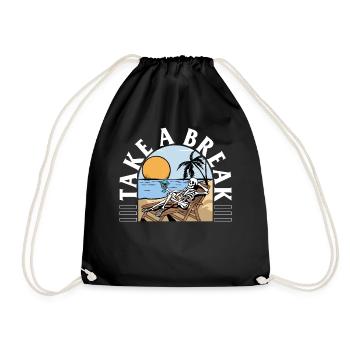 Chemise d’Halloween, prendre une pause squelette se prélasser - Sac de sport léger - noir - Devant