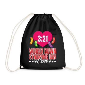Down-Syndrom-Shirt, Welt-Down-Syndrom-Tag-Crew - Turnbeutel - Schwarz - Vorne