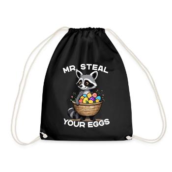 Drôle de raton laveur œufs de Pâques voleur Design - Sac de sport léger - noir - Devant