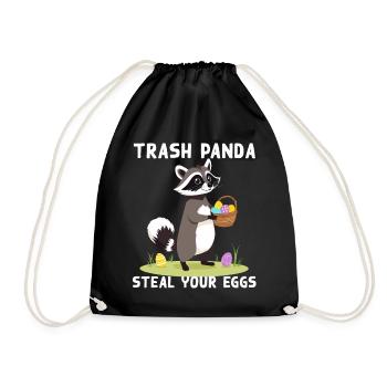 Drôle de raton laveur disant ratons laveurs lapins de Pâques - Sac de sport léger - noir - Devant