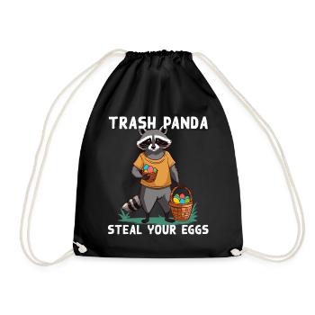 Lustiger Waschbär Spruch Niedliches Osterdesign - Turnbeutel - Schwarz - Vorne