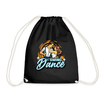 Swing Dance Lindy Hop Couple Dancing Swing Dancer - Drawstring Bag - black - Front