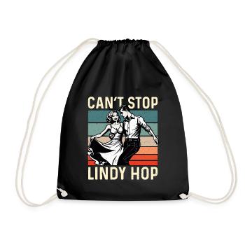 Swing Dance Can't Stop Lindy Retro Couple Dancing - Drawstring Bag - black - Front