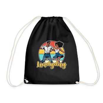 Swing Dance Everyday Is Lindyday Retro Dancing - Turnbeutel - Schwarz - Vorne