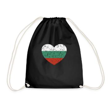 Bulgarien Herz - Turnbeutel - Schwarz - Vorne
