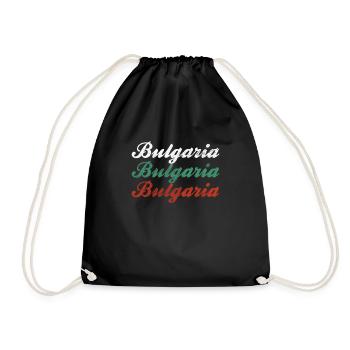 Bulgaria Bulgarien Schriftzug - Turnbeutel - Schwarz - Vorne