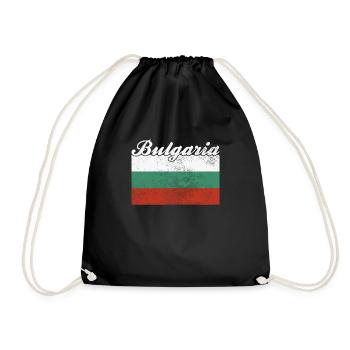 Flag: Bulgaria Bulgaria - Drawstring Bag - black - Front