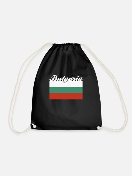 Flag: Bulgaria Bulgaria - Drawstring Bag - black
