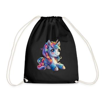 Licorne Noël Kawaii - Sac de sport léger - noir - Devant