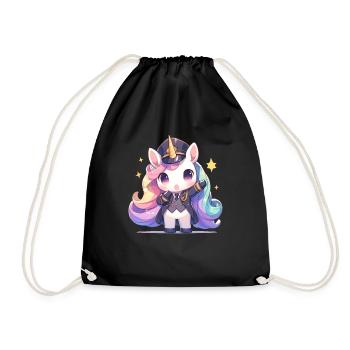 Einhorn Shinkansen Schaffner Kawaii Japanisch - Turnbeutel - Schwarz - Vorne
