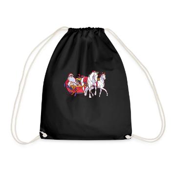 Licorne traîneau Noël Kawaii - Sac de sport léger - noir - Devant