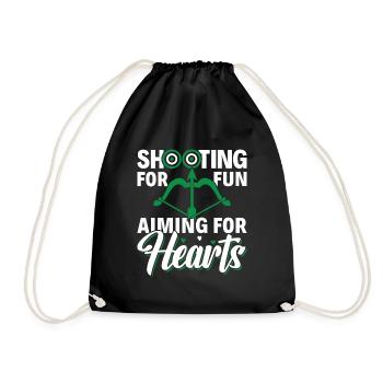 Shooting for Fun Aiming for Hearts - Archer - Drawstring Bag - black - Front