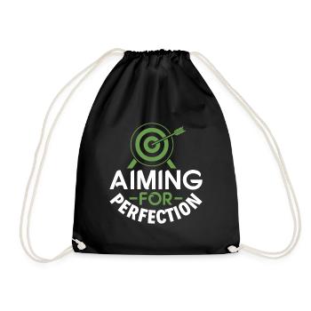 Aiming for Perfection - Archer Bow - Drawstring Bag - black - Front
