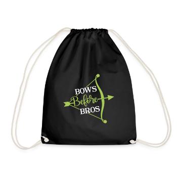 Bows before Bros - Bogenschütze Bogen - Turnbeutel - Schwarz - Vorne