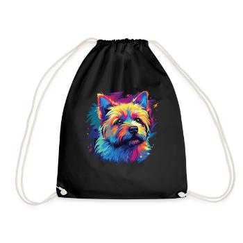 Wasserfarben Farbenfroher Norwich Terrier - Turnbeutel - Schwarz - Vorne
