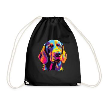 Watercolor Colorful Harrier - Drawstring Bag - black - Front