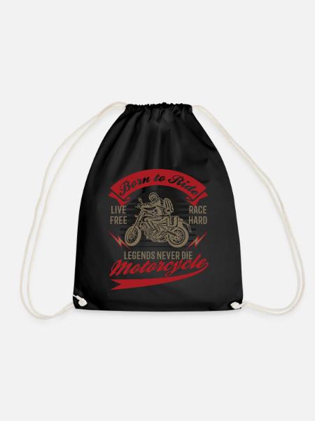 Motorrad Vintage Born to Ride - Turnbeutel - Schwarz