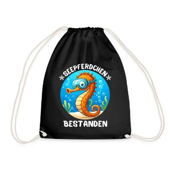 Hippocampe Natation Natation Badge Mer Mignon - Sac de sport léger - noir - Devant