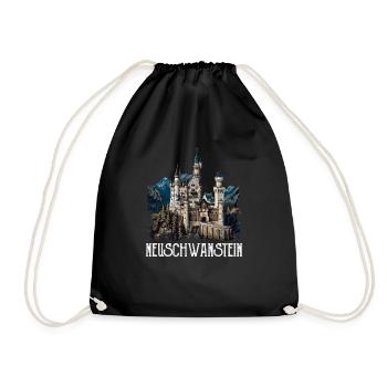 Neuschwanstein, Germany, Germany - Drawstring Bag - black - Front