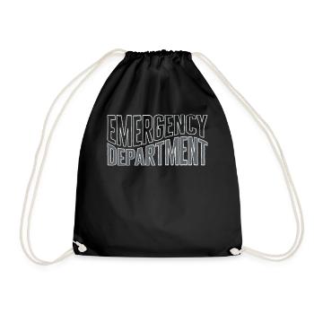 Healthcare Worker Shirt, Emergency Department Tee - Drawstring Bag - black - Front