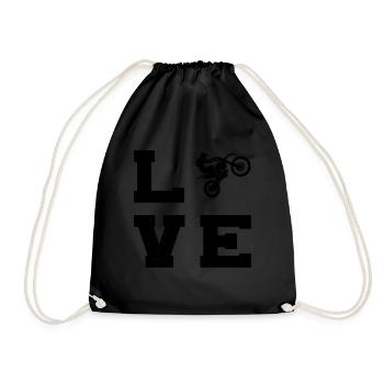 Women's Dirt Bike Dirt Bike Dirt Biker Supermoto - Drawstring Bag - black - Front