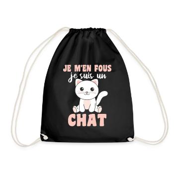Je m’en fous je suis un chat - cute cat - Sac de sport léger - noir - Devant