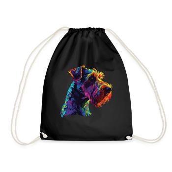 Aquarelle colorée Airedale Terrier - Sac de sport léger - noir - Devant