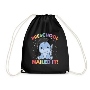 Kids Preschool nailed it Dino Graduation - Turnbeutel - Schwarz - Vorne