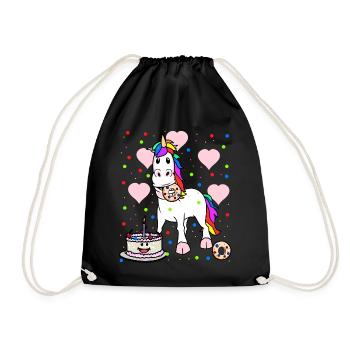 Licorne Anniversaire Anniversaire Salutations Enfant Enfants - Sac de sport léger - noir - Devant