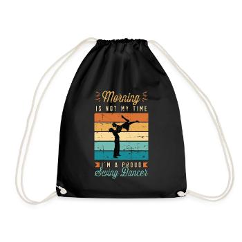 Swing Dancer Morning Is Not My Time Couple Dancing - Drawstring Bag - black - Front