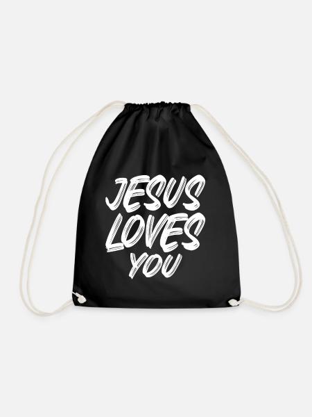 Jésus vous aime - Sac de sport léger - noir