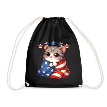 Tous les chats américains Fête de l'Indépendance Cat America - Sac de sport léger - noir - Devant