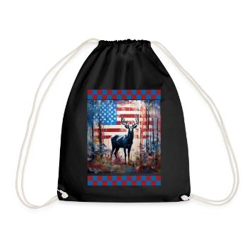 Coups de pinceau peints drapeau américain jungle désert - Sac de sport léger - noir - Devant