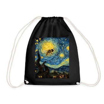 Bumblebee Starry Night Shirt Pollinator - Drawstring Bag - black - Front