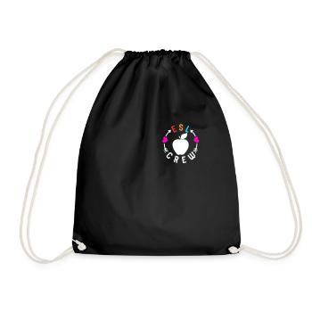 Teacher Shirt, ESL Crew Cute Apple Pocket Tee, - Drawstring Bag - black - Front
