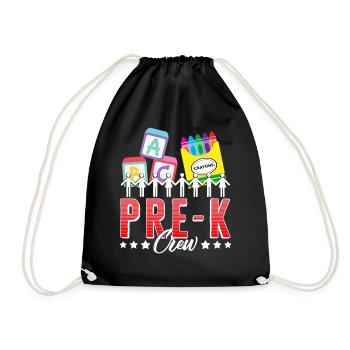 Vorschul-Shirt, Pre-K-Crew-Alphabet-Blöcke - Turnbeutel - Schwarz - Vorne