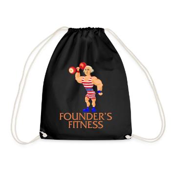 Gym Shirt, Founder's Fitness George Washington - Drawstring Bag - black - Front
