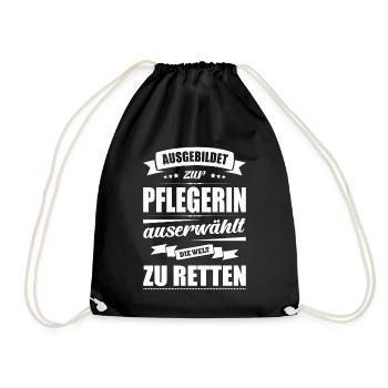 Ausgebildet Zur Pflegerin Abschluss Bestanden - Turnbeutel - Schwarz - Vorne