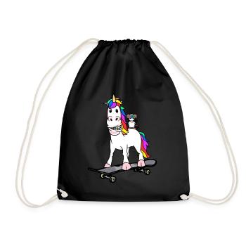 Cadeau d’anniversaire Licorne souris patineur amis - Sac de sport léger - noir - Devant