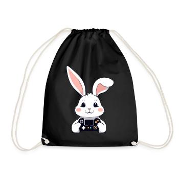 Easter Bunny Gamer & Iconic Easter Gaming - Drawstring Bag - black - Front